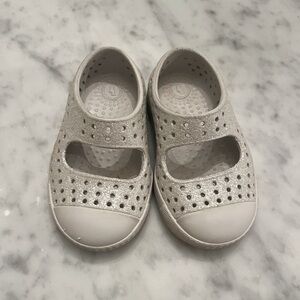 Silver Glitter Mary Jane Native Shoes Size 4